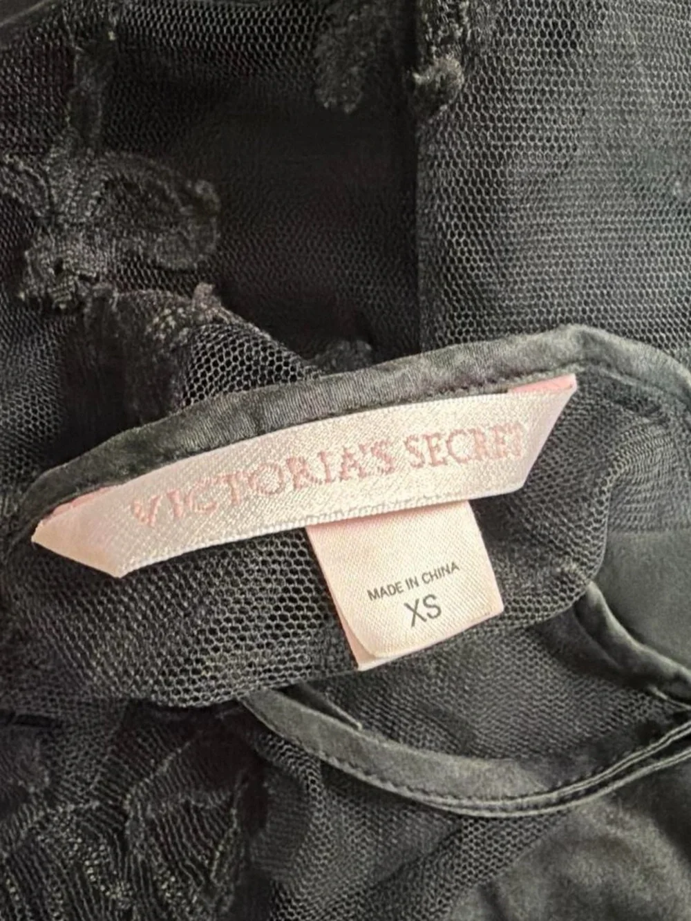 2002 Victorias Secret Black Lace Trim Slip Dress - Women Intimates & Sleepwear